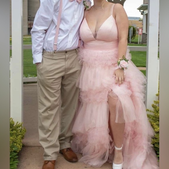 Pink Ruffle Prom Dress - Picture 4 of 4